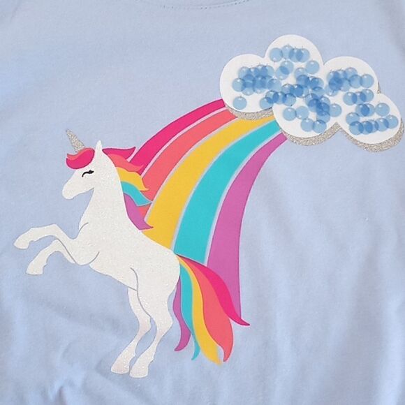 GIRLS TIE FRONT Unicorn Shirt - Picture 3 of 4